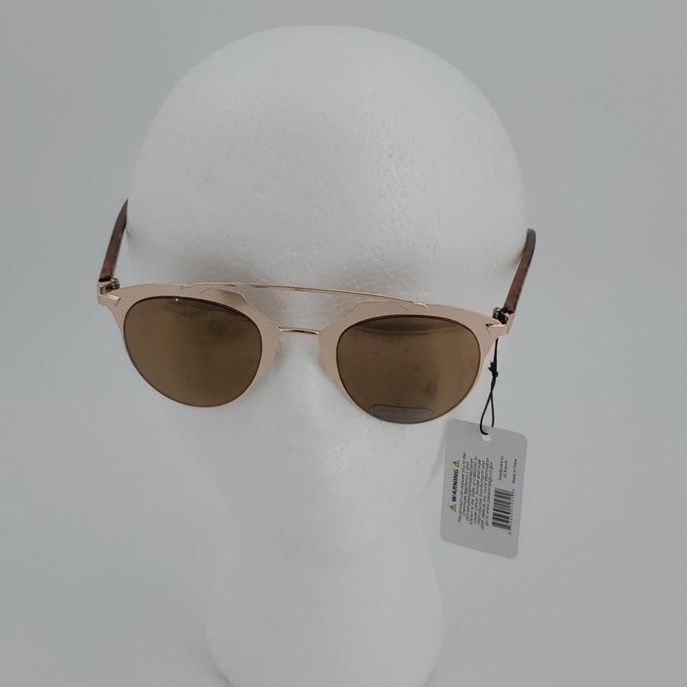 Gold Flat Rimmed Sunglasses